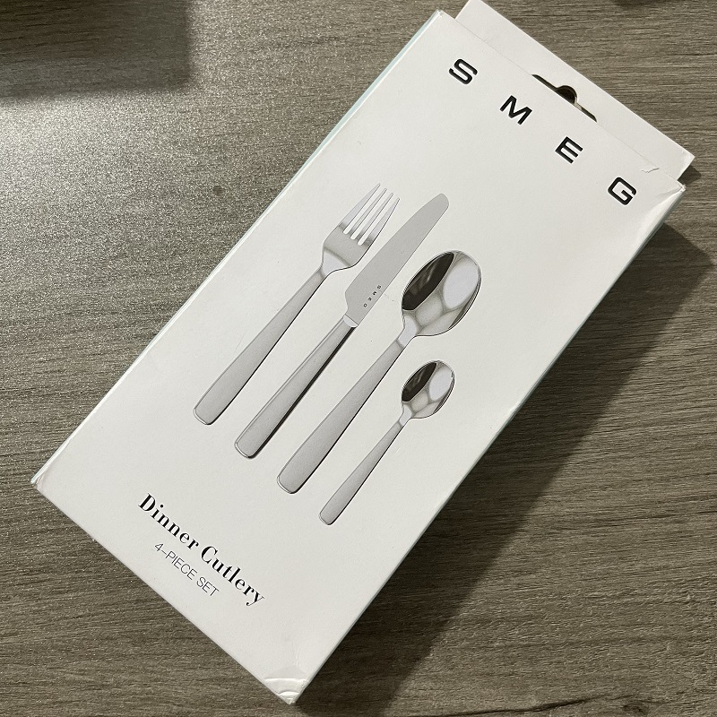 SMEG 4-Piece Stainless Steel Cutlery Set - Dinner Knife, Fork & Spoon Western Tableware