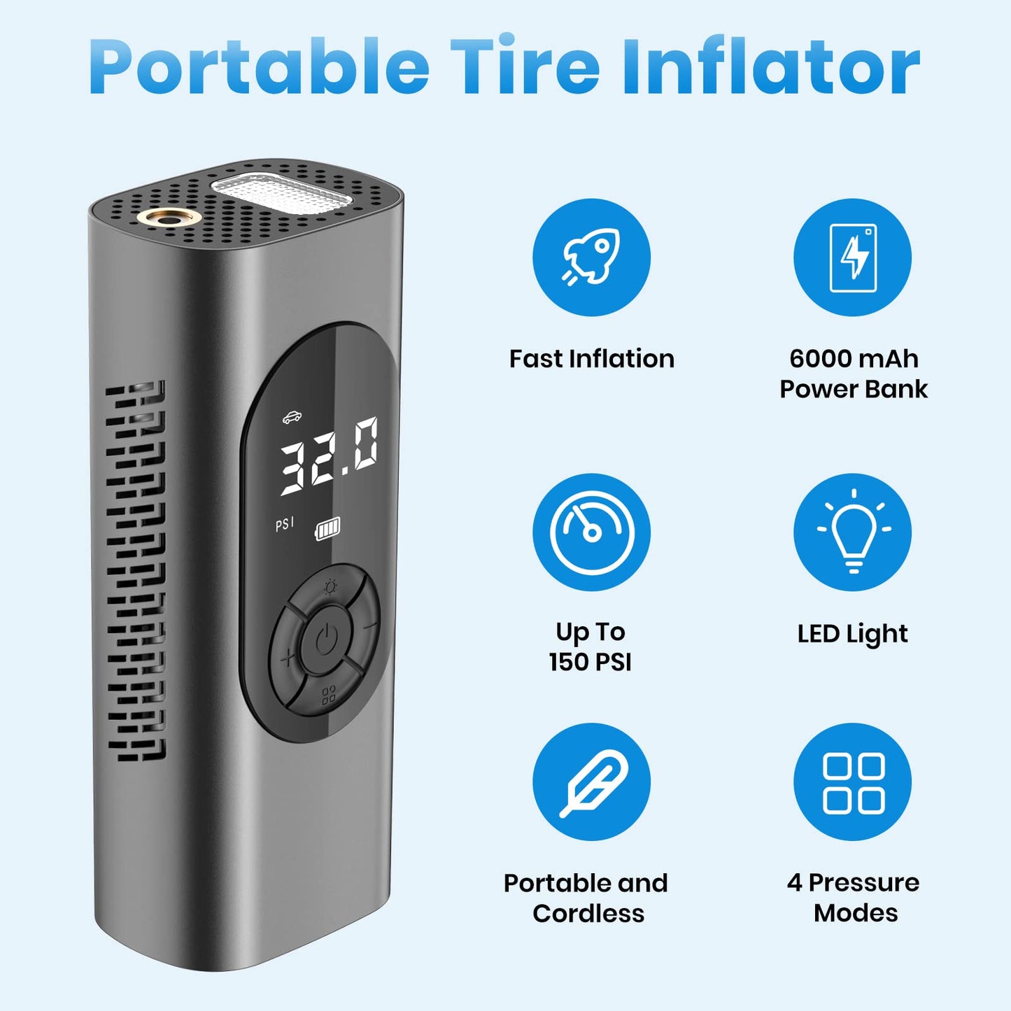 Digital Rechargeable Wireless Car Air Pump