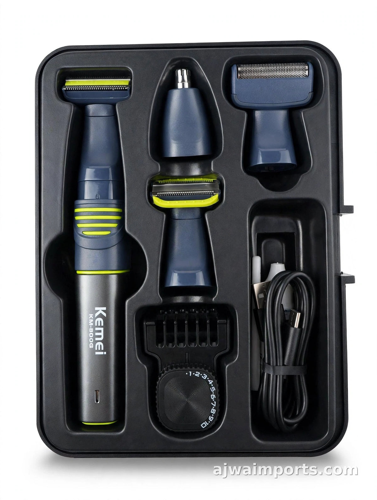 Kemei KM-800G 5-in-1 Grooming Kit - Trim, Shave, Clip & Define