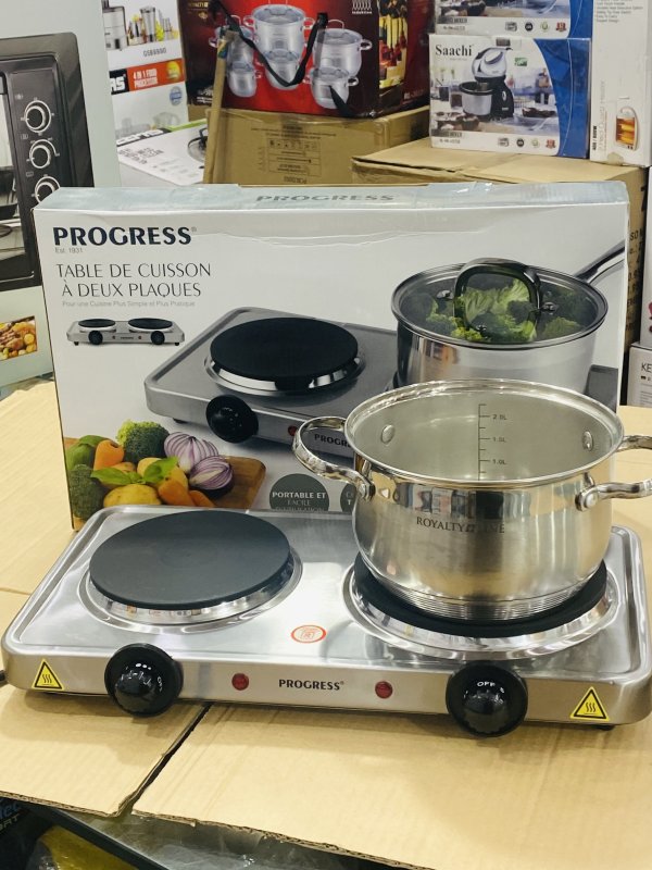 UK lot PROGRESS double stainless steel hot plate cooker