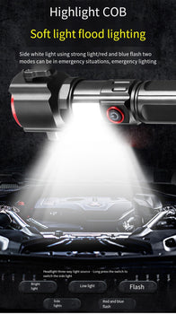 Laser LED Tactical Flashlight With 1Km Range and long lasting backup | Imported