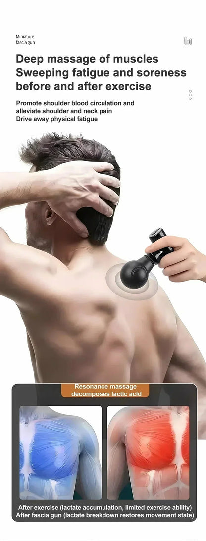 Portable Mini Massage Gun – Deep Tissue Muscle Relaxation for Neck, Back, and Body Pain Relief