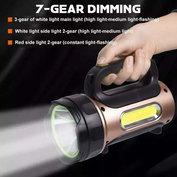 Solar and USB Rechargeable water resistant Long Range Flashlight and power bank