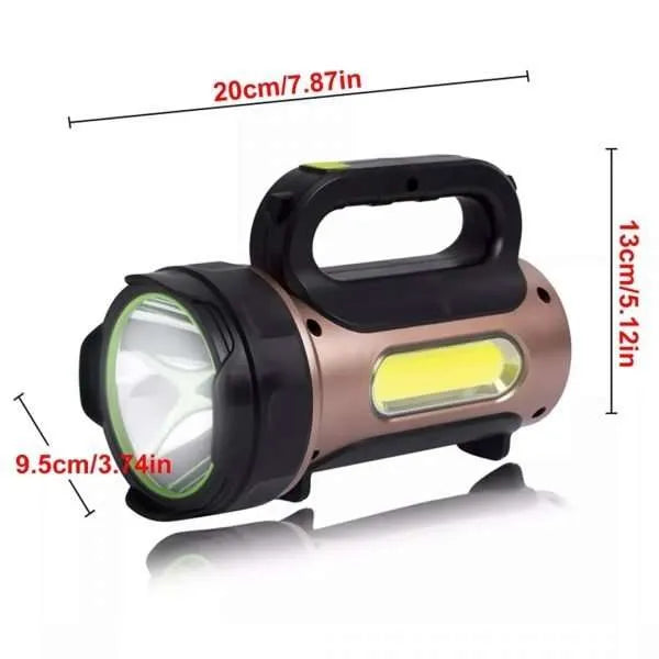 Solar and USB Rechargeable water resistant Long Range Flashlight and power bank