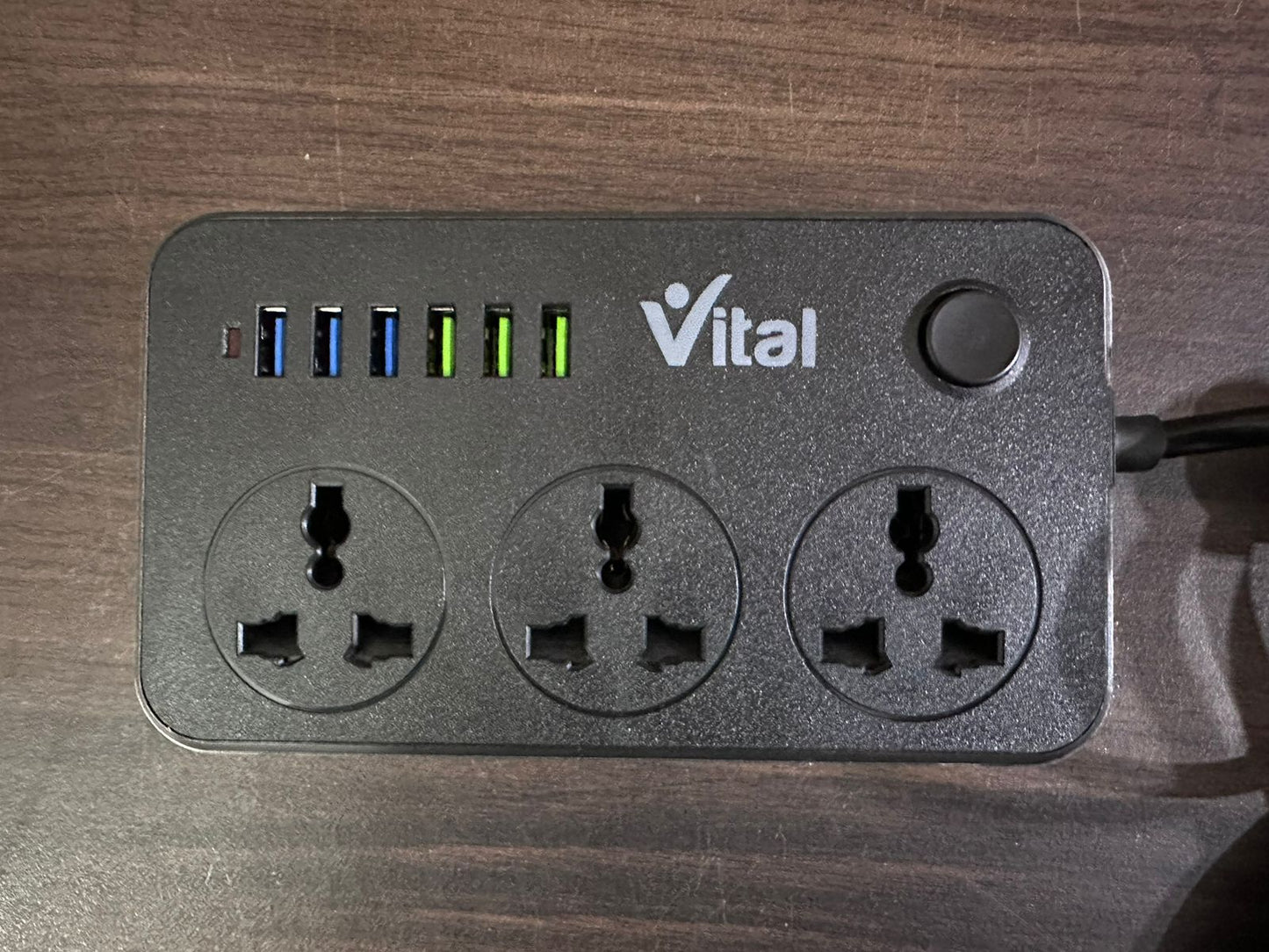 Vital VK-U603 Power Universal Travel 3 Sockets 6 USB (Imported)