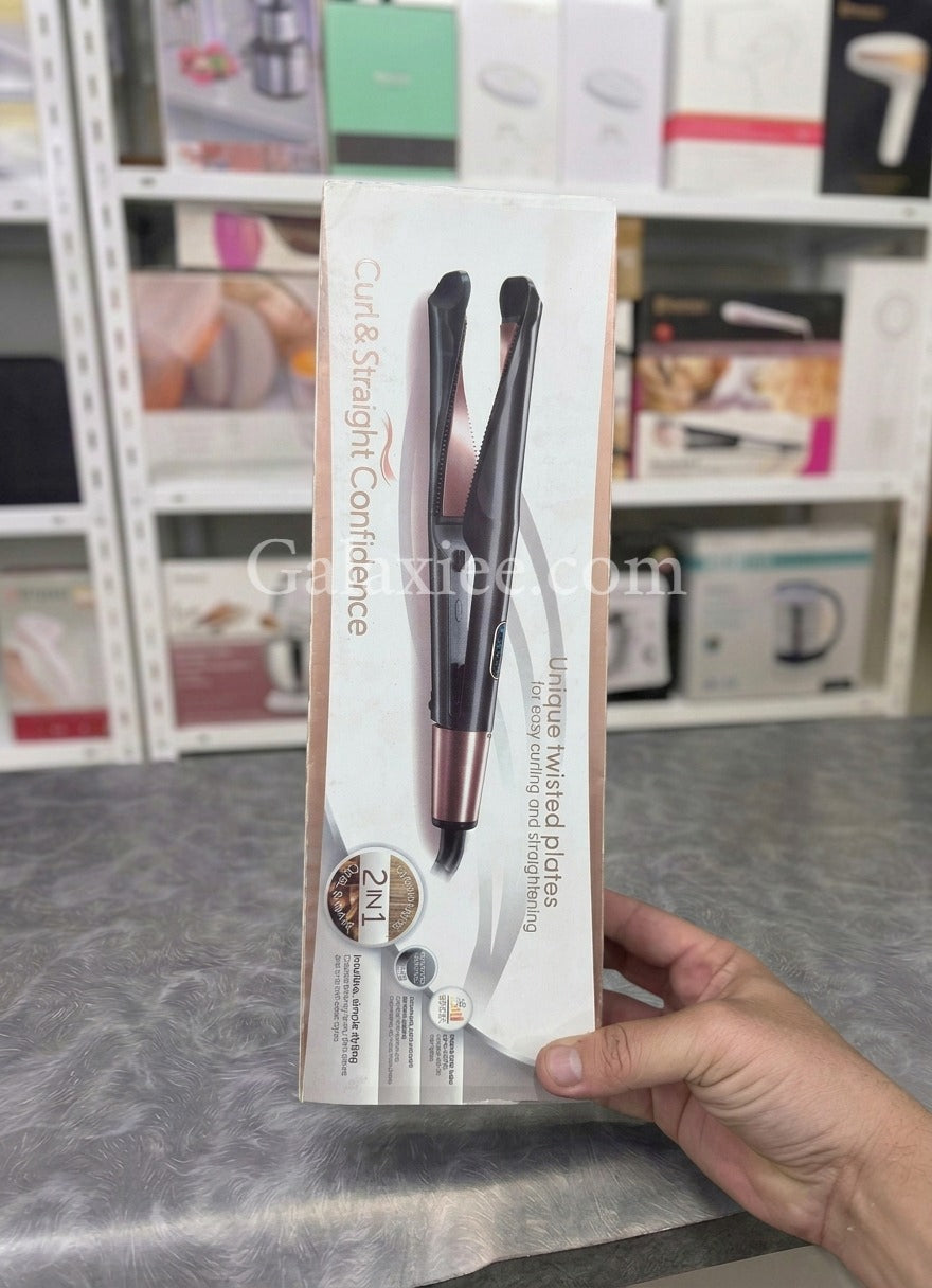 2-in-1 hair straightener and curler twist flat iron - Pakistan | Galaxiee