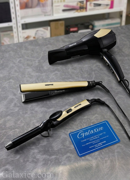 Geepas 3-in-1 Hair Styler Dryer Straightener Curler Galaxiee