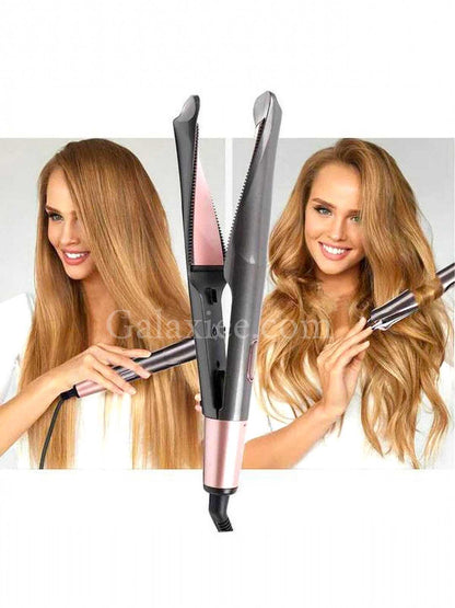 2-in-1 Hair Straightener Curler Twist Flat Iron Galaxiee
