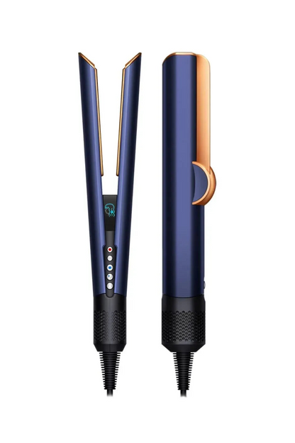 Dyson Airstrait dryer and straightener in Prussian blue and rich copper finish