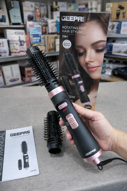 Geepas 1000W 2-in-1 rotating hot air styler GHR8600N - Pakistan | Galaxiee