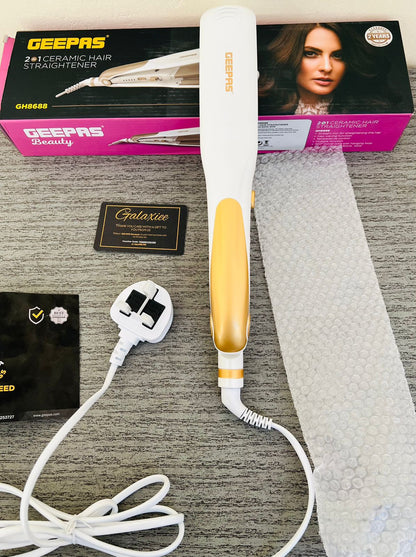 Geepas 2-in-1 ceramic hair straightener GH8688 - Pakistan | Galaxiee