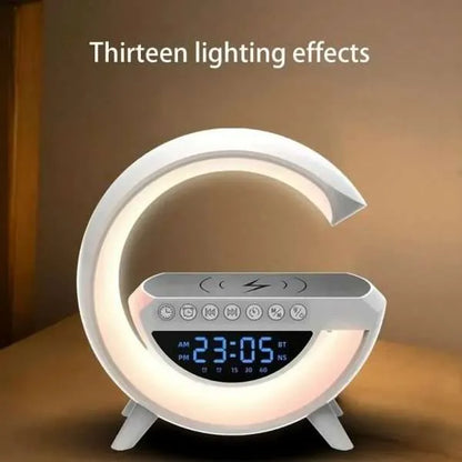 Gift Alarm Clock Wireless Charger With Speaker Colorful Night Light Wireless Mobile Phone Charger