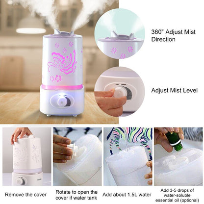 Ultrasonic Aroma Diffuser/Humidifier with 7 Color LED