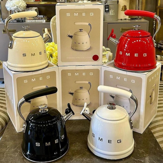 SMEG Vintage Electric Kettle Stainless Steel 3L Large Capacity with Whistle